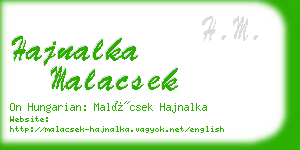 hajnalka malacsek business card